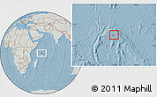 Savanna Style Location Map of Seychelles, lighten, semi-desaturated, land only, hill shading