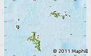 Physical Map of Seychelles, darken, semi-desaturated, land only