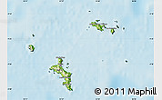 Physical Map of Seychelles, semi-desaturated, land only