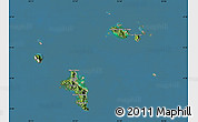 Satellite Map of Seychelles, lighten, desaturated, land only