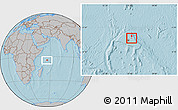 Gray Location Map of Marie Anne Is., within the entire country, hill shading