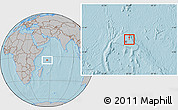 Gray Location Map of Marie Anne Is., hill shading