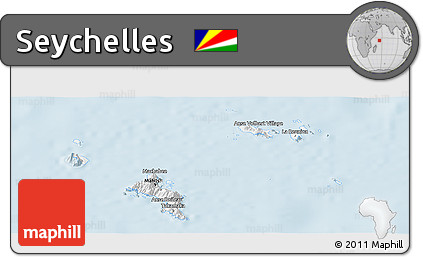 Gray Panoramic Map of Seychelles