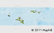 Physical Panoramic Map of Seychelles, darken, semi-desaturated, land only