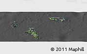 Satellite Panoramic Map of Seychelles, darken, desaturated