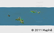 Satellite Panoramic Map of Seychelles, desaturated, land only