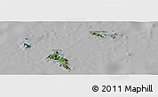 Satellite Panoramic Map of Seychelles, lighten, desaturated