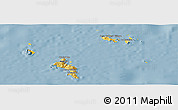 Savanna Style Panoramic Map of Seychelles, single color outside
