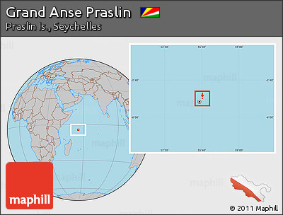 Gray Location Map of Grand Anse Praslin