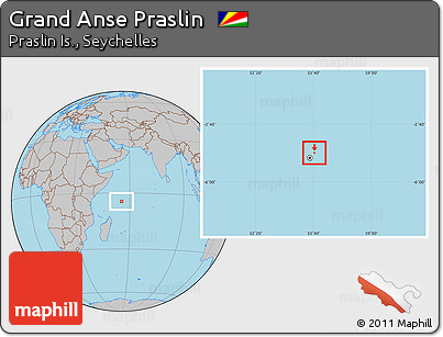 Gray Location Map of Grand Anse Praslin