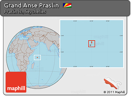 Gray Location Map of Grand Anse Praslin, highlighted parent region