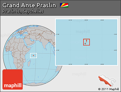 Gray Location Map of Grand Anse Praslin, highlighted parent region