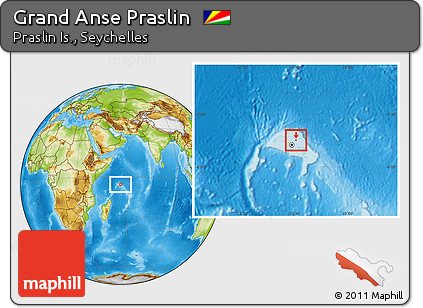 Physical Location Map of Grand Anse Praslin