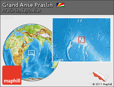 Physical Location Map of Grand Anse Praslin