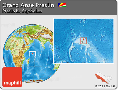 Physical Location Map of Grand Anse Praslin