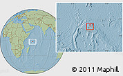 Savanna Style Location Map of Grand Anse Praslin, within the entire country, hill shading