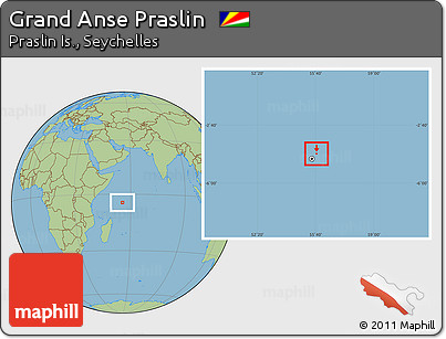 Savanna Style Location Map of Grand Anse Praslin