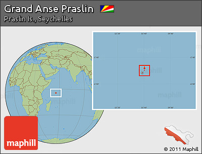 Savanna Style Location Map of Grand Anse Praslin