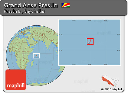 Savanna Style Location Map of Grand Anse Praslin, highlighted parent region, within the entire country