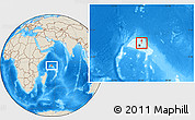 Shaded Relief Location Map of Grand Anse Praslin, highlighted country