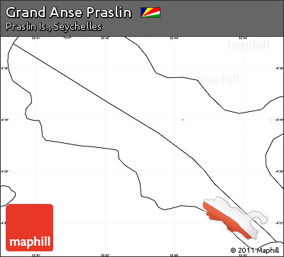 Blank Simple Map of Grand Anse Praslin, no labels