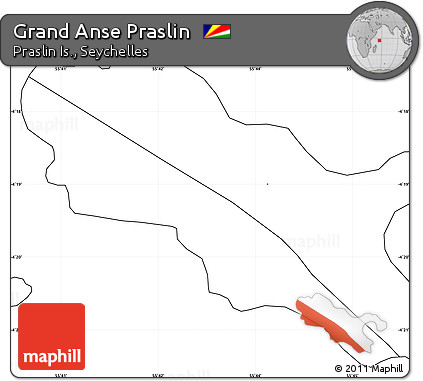 Blank Simple Map of Grand Anse Praslin, no labels