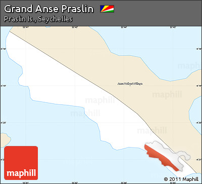 Classic Style Simple Map of Grand Anse Praslin