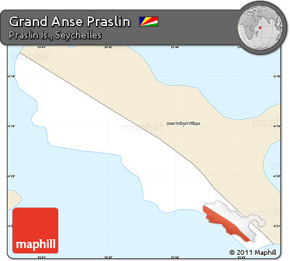 Classic Style Simple Map of Grand Anse Praslin