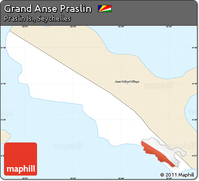 Classic Style Simple Map of Grand Anse Praslin