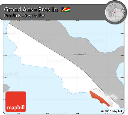 Gray Simple Map of Grand Anse Praslin