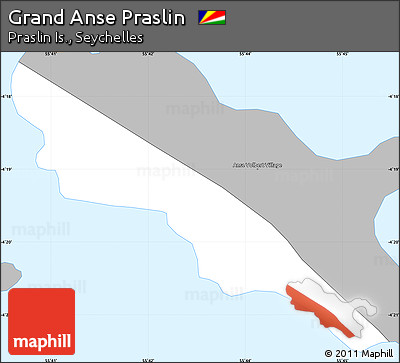 Gray Simple Map of Grand Anse Praslin