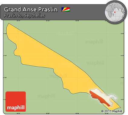 Savanna Style Simple Map of Grand Anse Praslin, cropped outside