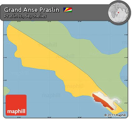 Savanna Style Simple Map of Grand Anse Praslin, single color outside