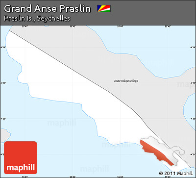 Silver Style Simple Map of Grand Anse Praslin