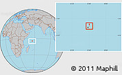 Gray Location Map of Praslin Is., within the entire country