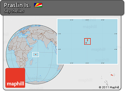 Gray Location Map of Praslin Is.