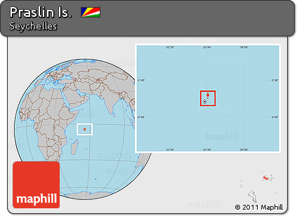 Gray Location Map of Praslin Is., highlighted country