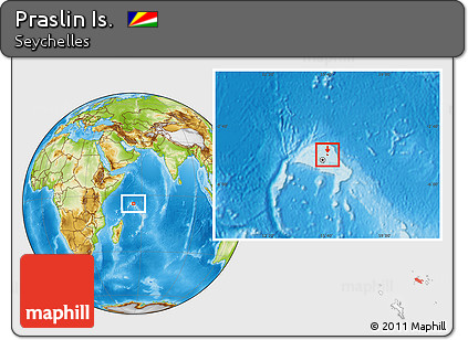 Physical Location Map of Praslin Is.