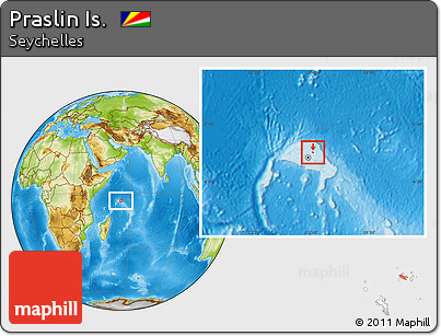 Physical Location Map of Praslin Is.