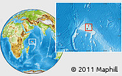 Physical Location Map of Praslin Is., highlighted country