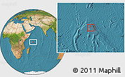 Satellite Location Map of Praslin Is., highlighted country