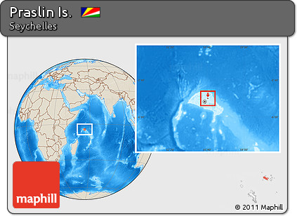 Shaded Relief Location Map of Praslin Is.