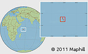 Savanna Style Location Map of Silhouette Is., within the entire country