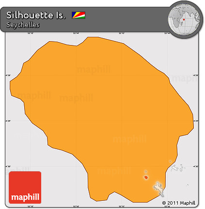 Political Simple Map of Silhouette Is., cropped outside