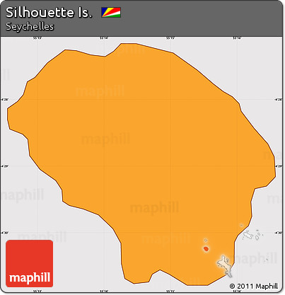 Political Simple Map of Silhouette Is., cropped outside
