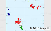 Flag Simple Map of Seychelles, single color outside, borders and labels