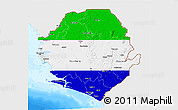Flag 3D Map of Sierra Leone, single color outside, bathymetry sea