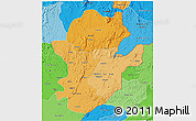 Political Shades 3D Map of Eastern