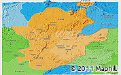 Political Shades Panoramic Map of Eastern