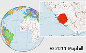 Political Location Map of Sierra Leone, highlighted continent